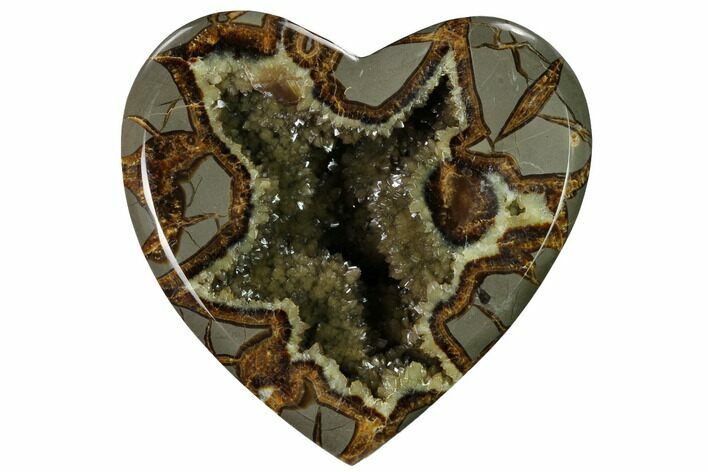 D Utah Septarian Heart - Beautiful Crystals #160186